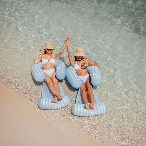 Funboy Clear Navy Mesh Chair 2 في 1 كرسي المياه مع شبكة التبريد وتجمع أرجوحة ماء قابلة للنفخ. in Kuwait