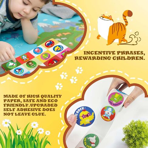 1200 PCS Cupcake Donut Party Decoration Stickers, 32 Designs Adorable Stickers, 1.5" Reward Stickers Motivational Stickers, 4 Rolls Incentive Sticker for School, Classroom, Party in Kuwait