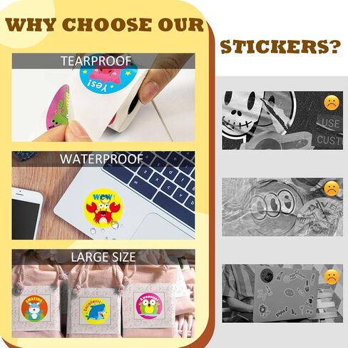 1200 PCS Cupcake Donut Party Decoration Stickers, 32 Designs Adorable Stickers, 1.5" Reward Stickers Motivational Stickers, 4 Rolls Incentive Sticker for School, Classroom, Party in Kuwait