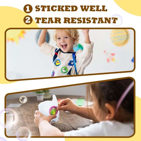 1200 PCS Cupcake Donut Party Decoration Stickers, 32 Designs Adorable Stickers, 1.5" Reward Stickers Motivational Stickers, 4 Rolls Incentive Sticker for School, Classroom, Party in Kuwait