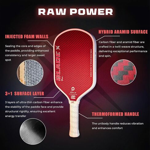 Pro Kevlar Pickleball Paddles, USAPA Approved Pickleball Thermoformed Racket, Premium Kevlar & Carbon Fiber Surface, 13mm Power & 16mm Control in Saudi Arabia