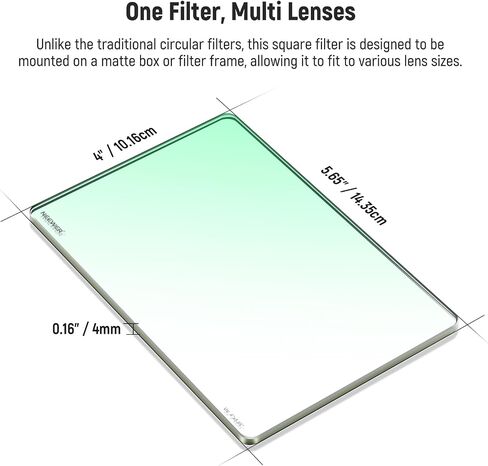 NEEWER 1/4 Black Diffusion Mist Dreamy Effect 4"x5.65" Cinema Square Filter (Rectangular) with HD Optical Glass Compatible with Tilta Compatible with SmallRig Matte Box for Cinematic Photo Videography in Kuwait