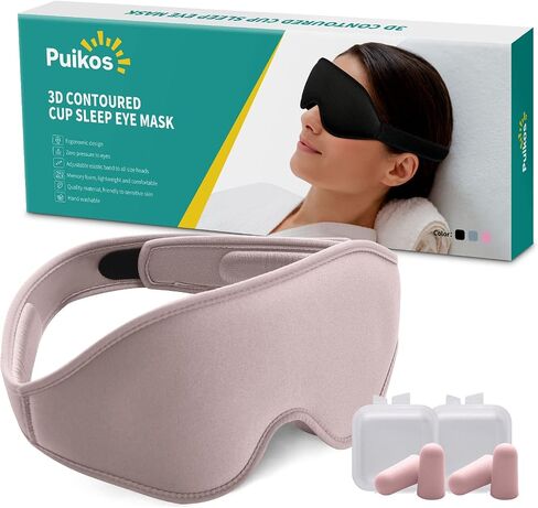 Puikos Eye Mask Sleeping Mask for Women Men Eye Covers for Sleeping Comfortable Adjustable Contoured Blackout Weighted Eyelash Extension Protector Sleep Mask Side Sleeper for Travel Yoga Nap in Saudi Arabia