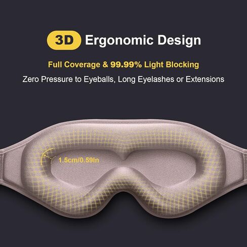 Puikos Eye Mask Sleeping Mask for Women Men Eye Covers for Sleeping Comfortable Adjustable Contoured Blackout Weighted Eyelash Extension Protector Sleep Mask Side Sleeper for Travel Yoga Nap in Saudi Arabia