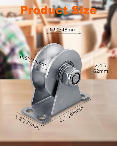 Cable Pulley Wheel Stainless Steel, V Groove Wheel Pulley Block 1 Pack Super Silent Wall Mounted Pulley Block, Double Bearing Rope Pulley for Gym Equipment, Pulley System, Sliding Gate in Kuwait