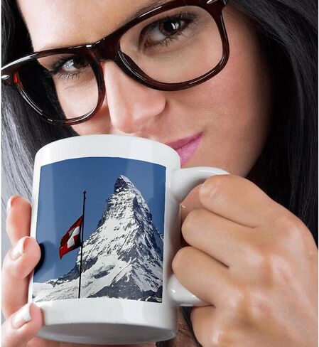 3dRose mug_82640_6 "Switzerland, Matterhorn, Mountain, Swiss flag - EU29 RER0035 - Ric Ergenbright" Two Tone Blue Mug, 11 oz, Multicolor in Saudi Arabia