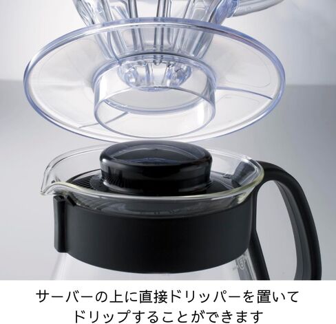 هاريو V60 طقم قهوة زجاجي، 600 مل، أسود in Saudi Arabia