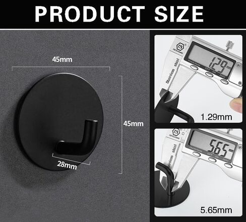 8 pcs Black Square Adhesive Wall Hooks 3M Strong Adhesive Hooks Perfect for Hanging Towels Hat, Coat, Keys, Bags, Umbrellas in Saudi Arabia