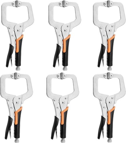 11-Inch C-Clamp Locking Pliers,Heavy Duty Vise Grip Locking Pliers With Swivel Tips for Woodworking,Welding,Home(2 Pack) in Saudi Arabia