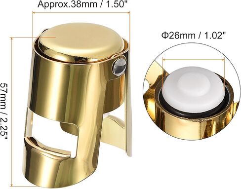 uxcell Champagne Stopper, 26mm/1.02" Stainless Steel Bottle Plug Sealer Sparkling Wine Stopper with Silicone Air Tight Seal for Champagne, Sparkling (Silver) in Saudi Arabia