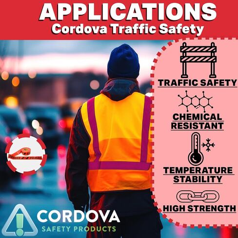 Cordova TR60103 Pro Pack Reinforced Yellow Bilingual Caution/Cuidado Barricade Tape, 3 in. x 500 ft. Roll, 12-Pack in Saudi Arabia