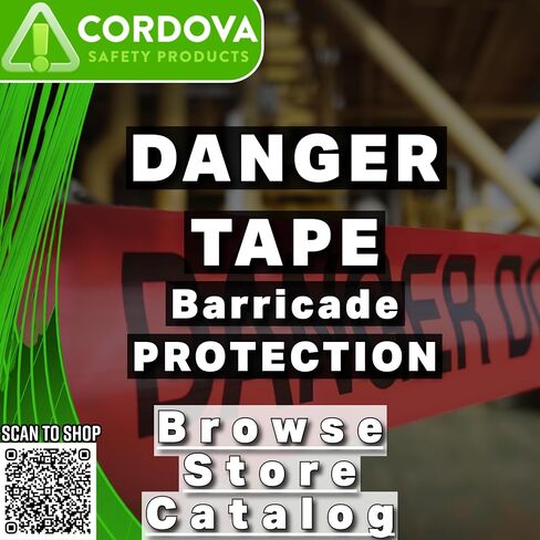 Cordova TR60103 Pro Pack Reinforced Yellow Bilingual Caution/Cuidado Barricade Tape, 3 in. x 500 ft. Roll, 12-Pack in Saudi Arabia