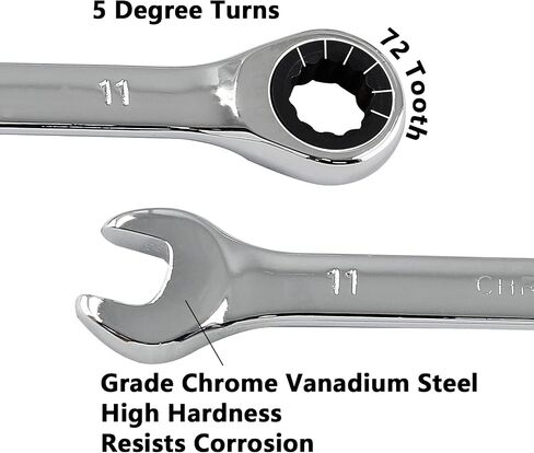 2 pcs 10mm Ratchet Wrench Metric Metric Wrchench مع حركة 5 درجات و 72 أسنان للمشاريع متري المساحات الضيقة in Kuwait
