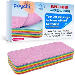 Natural Microfiber Super Fiber Rag, 12 Fiber Layer on 1 Rag, Perfect Cleaning, Extraordinary Liquid Absorption Ability, Home Daily Use, Kitchen, Bathroom, Living Room, Everywhere (1 Pack)