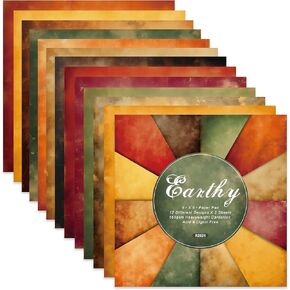 Colors Mixture Scrapbook Paper Pad 6" x 6" Single-Sided Cardstock Patterned for Collection Holiday Crafts Paper Pack Frame Background Journaling Planner DIY Origami Decor- 24 Sheets (A-style)