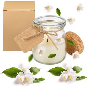 MTLEE 24 Pcs Jars Candle for Guests Wedding Candle Gift Natural Wax Candles with DIY Tag Cards for Bridesmaid Groomsman Baby Shower Party Favors Home Supply Decor (Lemon,Tangerine,Coconut Milk)