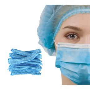 100Pcs, White Disposable Nonwoven Hair Net, Disposable Bouffant Caps, Nonwoven Elastic Head Cover for Hospital Salon Spa Catering Food Service Kitchen Men & Women Hair Caps - 21 inch