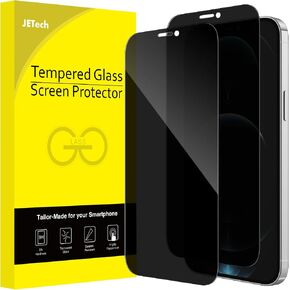 JETech Privacy Full Coverage Screen Protector for iPhone 12 Pro Max 6.7-Inch, Anti-Spy Tempered Glass Film, Edge to Edge Protection Case-Friendly, 2-Pack in Kuwait