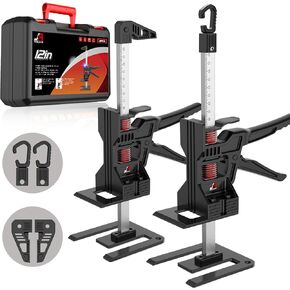 Labor Saving Handle 2 Pack,12 in Construction Jack,Multifunctional Furniture Lifter Jacks for Installing Cabinets and Wall Tile Height Adjuster Handheld Tool, Load 440LBS