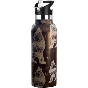 Koala Water Bottle Adult Kids With Straw Lid Insulated Stainless Steel Travel Mugs for Sport Gym Outdoor 20oz