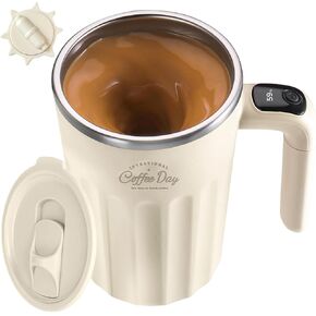 Electric Mixing Mug,Electric Stirring Coffee Mug,Coffee thermos, Coffee Mugs,Suitable for Coffee, Milk, Cocoa and Other Beverages (Daik Black)