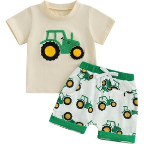 Toddler Baby Boy Summer Outfit Short Sleeve T Shirt Top Casual Shorts Set Infant Newborn Clothes 6 12 18 24 Month 2T