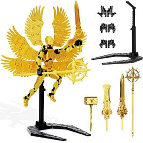 2pcs Titan 13 Action Figure تم الانتهاء منها ، شكل Robo 13 المطبوع ثلاثي الأبعاد ، عصا Titan 13 مع أسلحة باردة ، T13 متحركة متعددة المفصلات ، ديكور سطح المكتب لدمي 13 (أخضر أحمر)