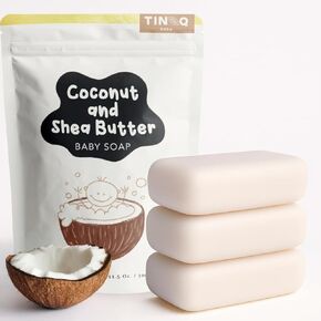 Hypoallergenic Baby Soap Bar for Sensitive Skin | Gentle Wash for Babies, Toddlers, and Kids | Natural Shea Butter & Coconut Oil | 3-Pack