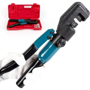 Muzata 45 KN Upgraded Custom Cable Railing Hydraulic Crimper Hand Tool for 1/8" Stainless Steel Cable Railing Kit Wire Rope Swaging Kit with 1 Pair 1/8" Dies Cable Railing Crimping Tool CR09, CT1
