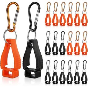 20PCS Glove Clips for Work, Glove Holder Clip Work Safety Clip for Construction Guard Labor, Glove Grabber Glove Keeper Belt Glasses Helmets Hanger Clamp Catcher (10PCS Black, 10PCS Orange)