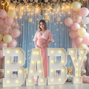 3FT Marquee Letters for Baby Shower Decorations,3FT Baby Letters for Baby Shower, Light up Letters Gender Reveal Decorations