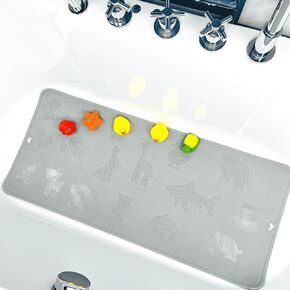 BOPPIE Silicone Bath Mat for Tub Non Slip Non-Slip Shower Mats for Tub Kids,Anti-Slip-Resistant Bathtub Tub Mats Bathroom Mat XL Large Bath Mat 35X15 Inches (Rainbow)