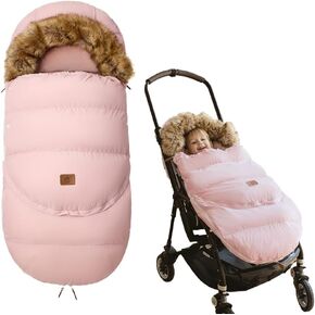 Fairy Baby Winter Cold Universal Stroller Bunting Bag for Baby Toddler-Waterproof Windproof Car Seat Cover Stroller Footmuff - Dog Outdoor Sleeping Bag with Oversized Fur Collar (Blue) in Kuwait