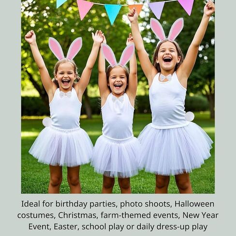 Kirei Sui Kids Pink White Blue Black Gray Animal Bunny Rabbit Ears Headband & Tutu Costume in Kuwait
