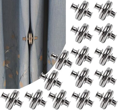 18 Pairs Curtain Magnets Closure, Magnetic Curtain Clips for Indoor Outdoor Curtains Prevent Light Leaking, Strong Curtain Weights Magnets for Pergola Patio Gazebo Cabana in Saudi Arabia