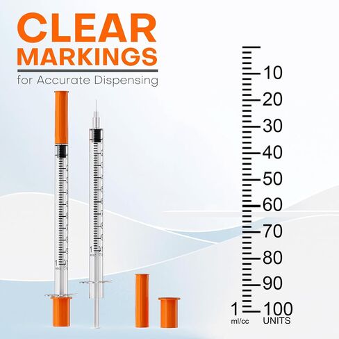 U-100 1mL/cc Lab Syringes with 30G 1/2" (12.7mm) Needle Individually Wrapped, Pack of 100 in Saudi Arabia