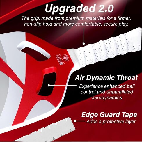 Premium Pickleball Paddle 3K + T700 Carbon Fiber, 16mm Thickness, Air Open Throat, Enhanced Spin & Control, Edgeless Design, Durable & USAPA Approved in Saudi Arabia