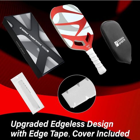 Premium Pickleball Paddle 3K + T700 Carbon Fiber, 16mm Thickness, Air Open Throat, Enhanced Spin & Control, Edgeless Design, Durable & USAPA Approved in Saudi Arabia