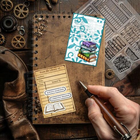 GLOBLELAND Book Reading Label Clear Stamps Mini Art Label Silicone Clear Stamp Reading Seals for DIY Scrapbooking Journals Decorative Cards Making Photo Album in Saudi Arabia