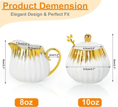 4PCS Sugar and Creamer Set, Creamer Container for Coffee Bar,Includes Sugar Bowl with Lid, Cream Pitcher, And Spoon for Coffee Bar, Perfect for Tea Parties and Gifts in Saudi Arabia