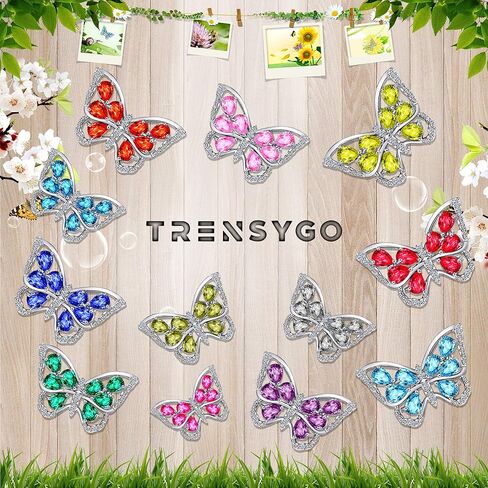 TRENSYGO S925 Sterling Silver Butterfly Birthstone Pendant Necklace for Women with Premium Cubic Zirconia Jewelry for Mother's Day Valentine Birthday Gifts in Kuwait