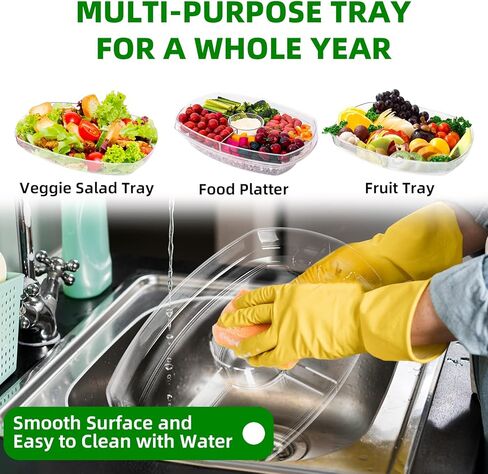 Caddy خادم البند المثلج للثلج ، مع 3 شوكات من الفولاذ المقاوم للصدأ و 2 ملاقط ، صينية تقديم باردة للحفلة الترفيهية مع غطاء ، حامل مقبلات على الجليد مع 5 أطباق قابلة للإزالة in Saudi Arabia