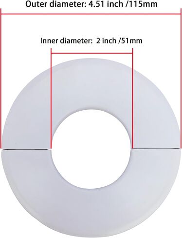 Wall Flange Pipe Cover 1.1 Inch, Fit 1.1" Outer Diameter Plumbing Pipe Tube, ABS Escutcheon Collar Pipe Cover Radiator, White Wall Flange Pipe Cover Split Decoration - 1 Pack (28mm) in Saudi Arabia