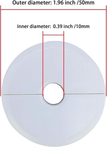 Wall Flange Pipe Cover 1.1 Inch, Fit 1.1" Outer Diameter Plumbing Pipe Tube, ABS Escutcheon Collar Pipe Cover Radiator, White Wall Flange Pipe Cover Split Decoration - 1 Pack (28mm) in Kuwait