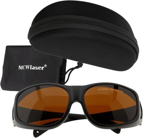 Laser Safety Glasses OD5+ 190-540nm & 800-1700nm - Yag, Blue, Green Laser and UV Light Eye Protection Laser Goggles for 405nm, 445nm, 450nm,532nm, 808nm, 980nm, 1064nm, 1080nm, MCWlaser in Saudi Arabia