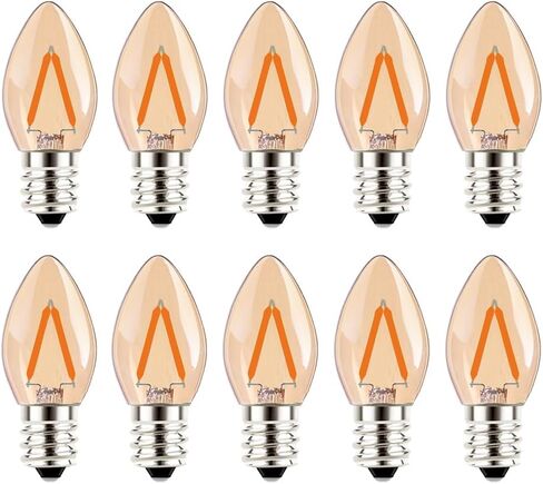 C7 Edison 1.5w يعادل 15 واط LED LED المتوهجة المصابيح ليلية ليلية المصابيح - E12 Candelabra Base 2700K دافئ أبيض لمصباح الملح الهيمالايا المنزل - 3PACK in Saudi Arabia