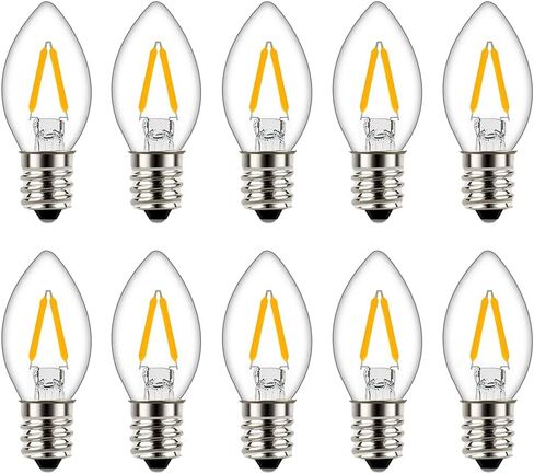 C7 Edison 1.5w يعادل 15 واط LED LED المتوهجة المصابيح ليلية ليلية المصابيح - E12 Candelabra Base 2700K دافئ أبيض لمصباح الملح الهيمالايا المنزل - 3PACK in Saudi Arabia