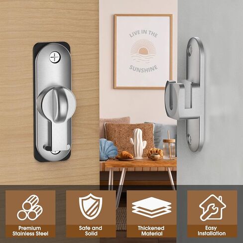 Flip Sliding Barn Door Lock, 90/180 Degree Sliding Door Lock Latch and latches for Barn Door, Pet Door, Bathroom, Outdoor, Garage, Window, Sliding Door (2, Black) in Saudi Arabia