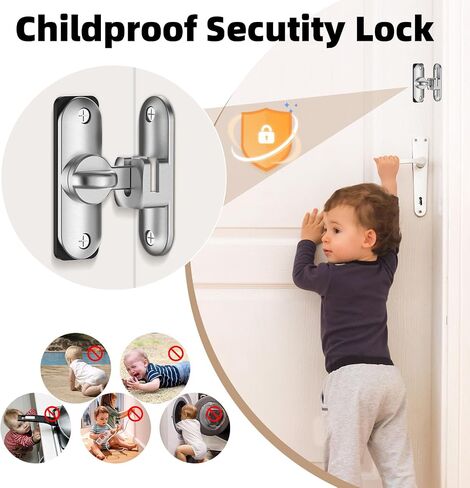 Flip Sliding Barn Door Lock, 90/180 Degree Sliding Door Lock Latch and latches for Barn Door, Pet Door, Bathroom, Outdoor, Garage, Window, Sliding Door (2, Black) in Saudi Arabia