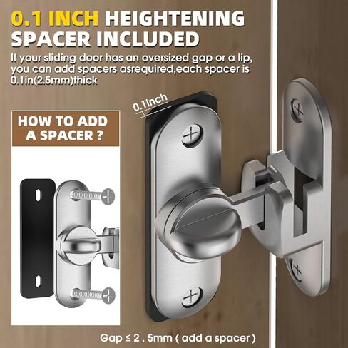 Flip Sliding Barn Door Lock, 90/180 Degree Sliding Door Lock Latch and latches for Barn Door, Pet Door, Bathroom, Outdoor, Garage, Window, Sliding Door (2, Black) in Saudi Arabia